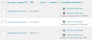 Moodle 2 submissions with script